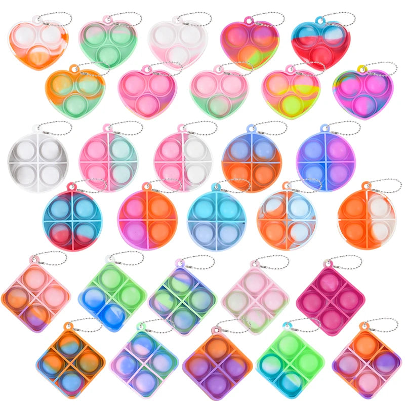 Mini Pop-it Keychain Sensory Fidget Toys