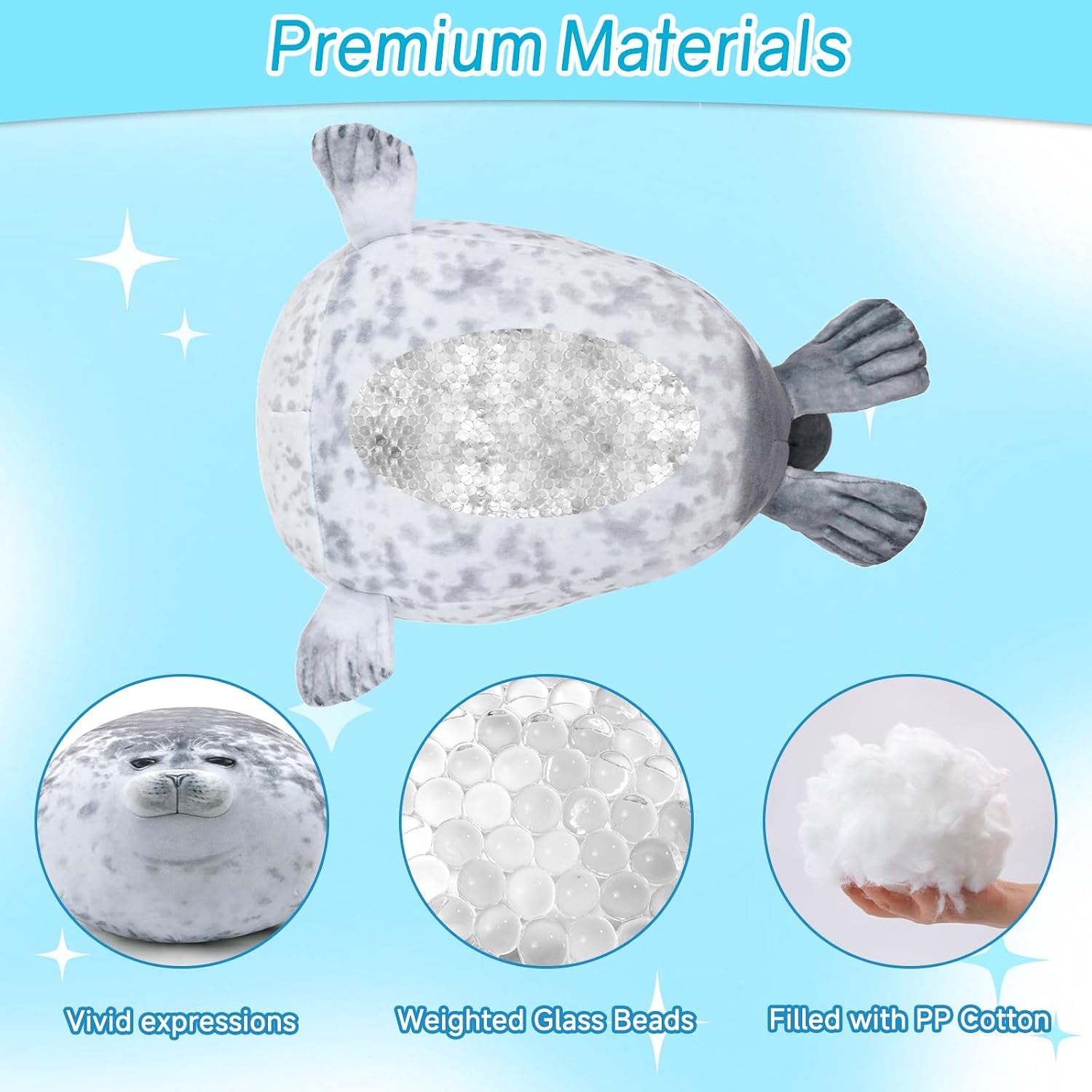 Weighted Seal Cuddly Toy - Travel Size 