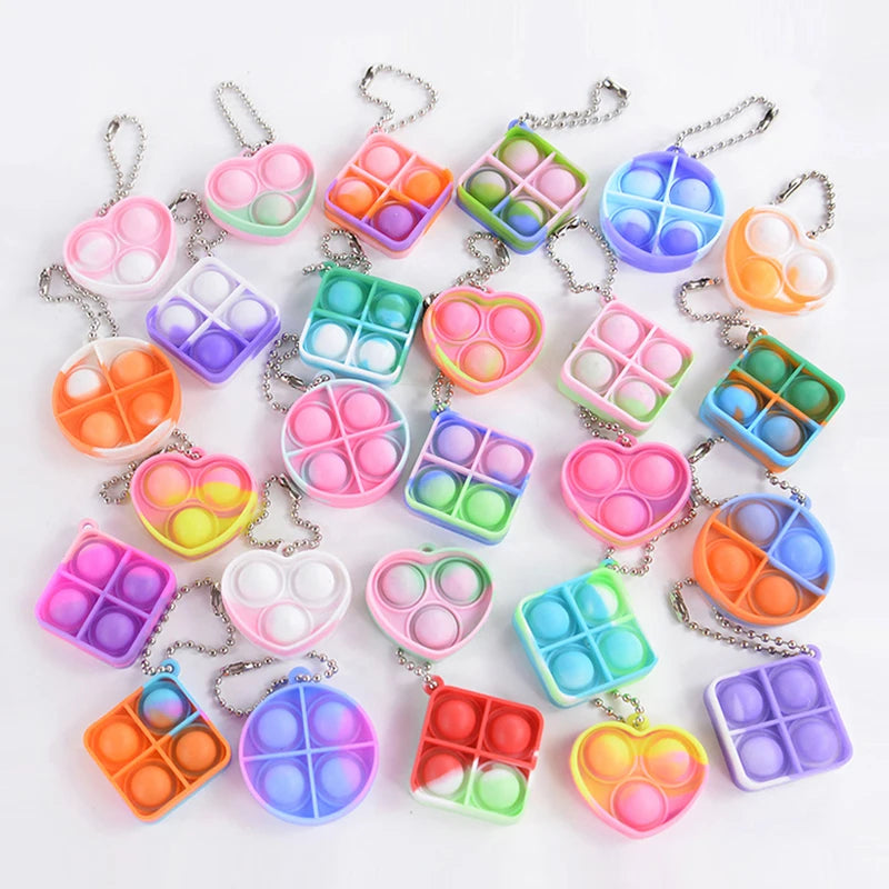 Mini Pop-it Keychain Sensory Fidget Toys