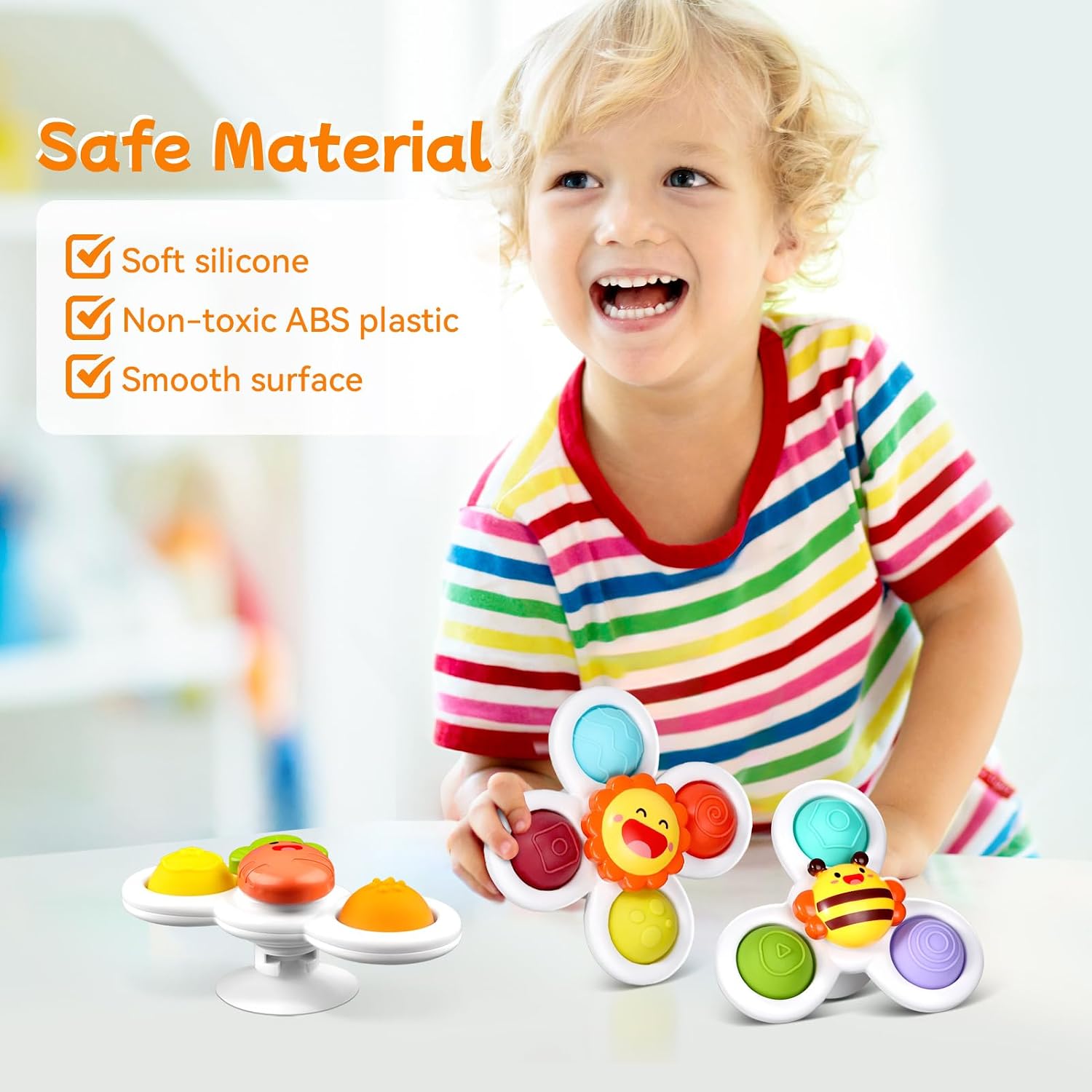 Suction Cup Spinner Toys -  3 Pcs Educational Spinning Sensory Toys