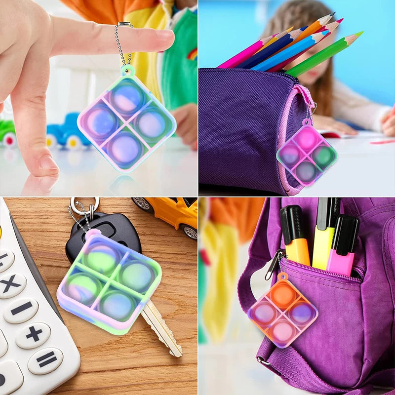 Mini Pop-it Keychain Sensory Fidget Toys