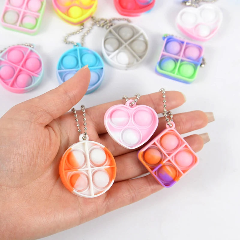 Mini Pop-it Keychain Sensory Fidget Toys