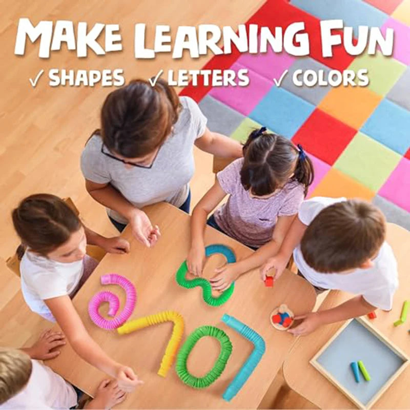Rainbow Pop Tubes Sensory Toy - 10/30/50PCS