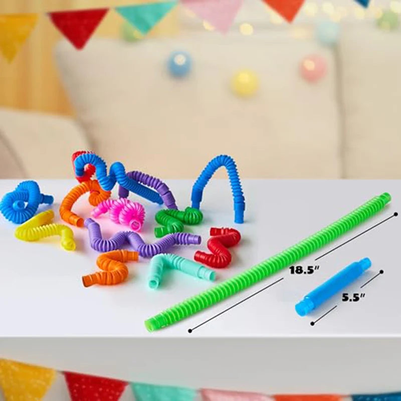 Rainbow Pop Tubes Sensory Toy - 10/30/50PCS