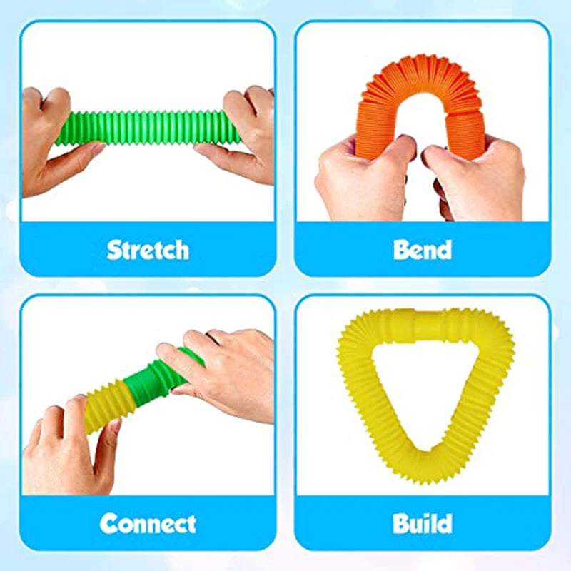 Rainbow Pop Tubes Sensory Toy - 10/30/50PCS