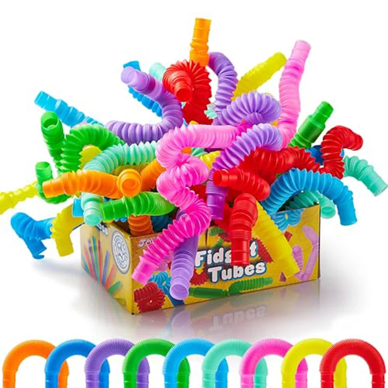 Rainbow Pop Tubes Sensory Toy - 10/30/50PCS
