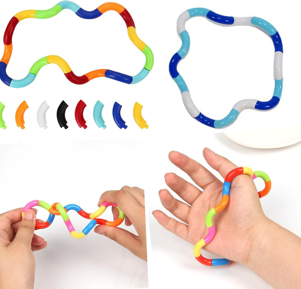 Tangle Fidget Toy (7 piece set) -  Twisty Stress Reliefing Fidget for Children and Adults