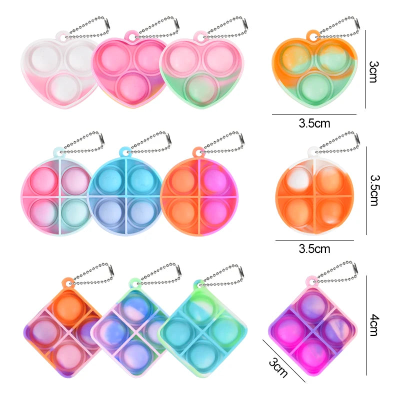 Mini Pop-it Keychain Sensory Fidget Toys